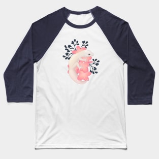 Leopard Gecko, Blizzard, and Frangipani Flowers Baseball T-Shirt